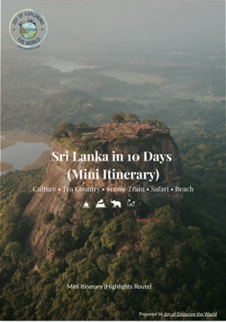 Sri Lanka travel itinerary overview.
